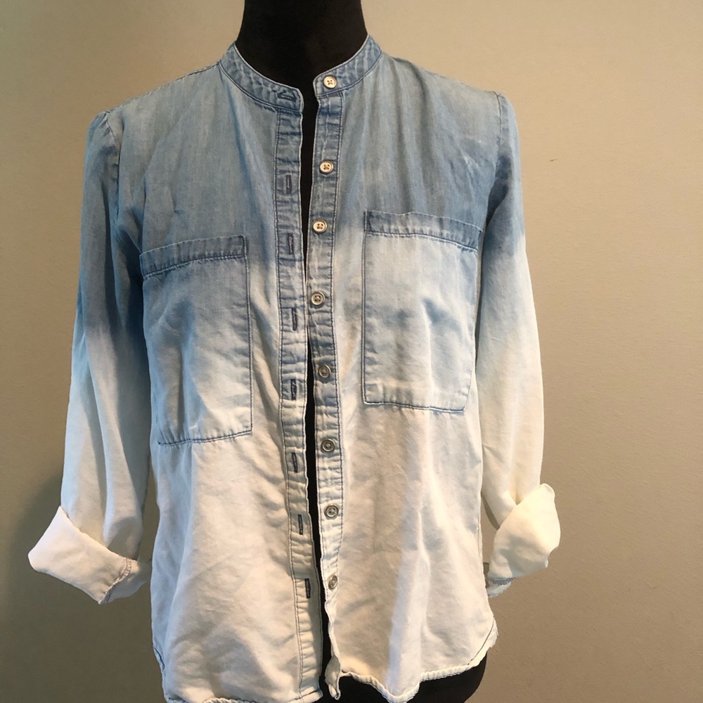 Vintage America Blue Ombre Button-Up Top